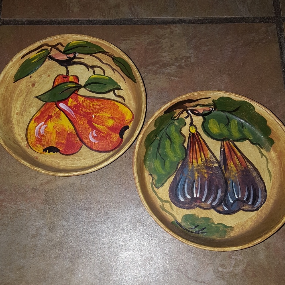 Signed vintage hand painted pottery